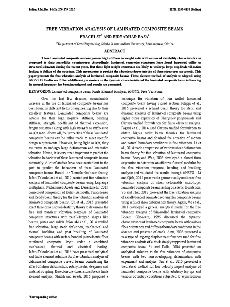 Free Vibration Analysis of Laminated Beams | PDF | Beam (Structure ...