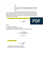 Tiempo de Concentracion y Otros Calculos de Una Cuenca Hidrologica