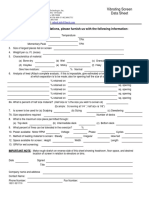 Vibrating Screen Data Sheet PDF