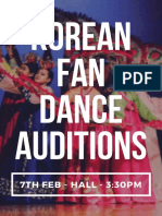 Korean Fan Dance Auditions: 7Th Feb - Hall - 3:30Pm