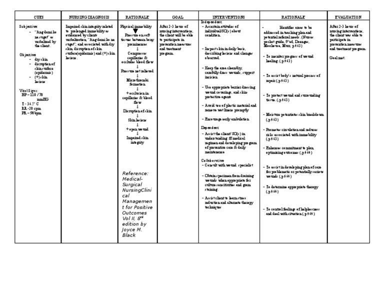 Impaired Skin Integrity Pdf Wound Skin
