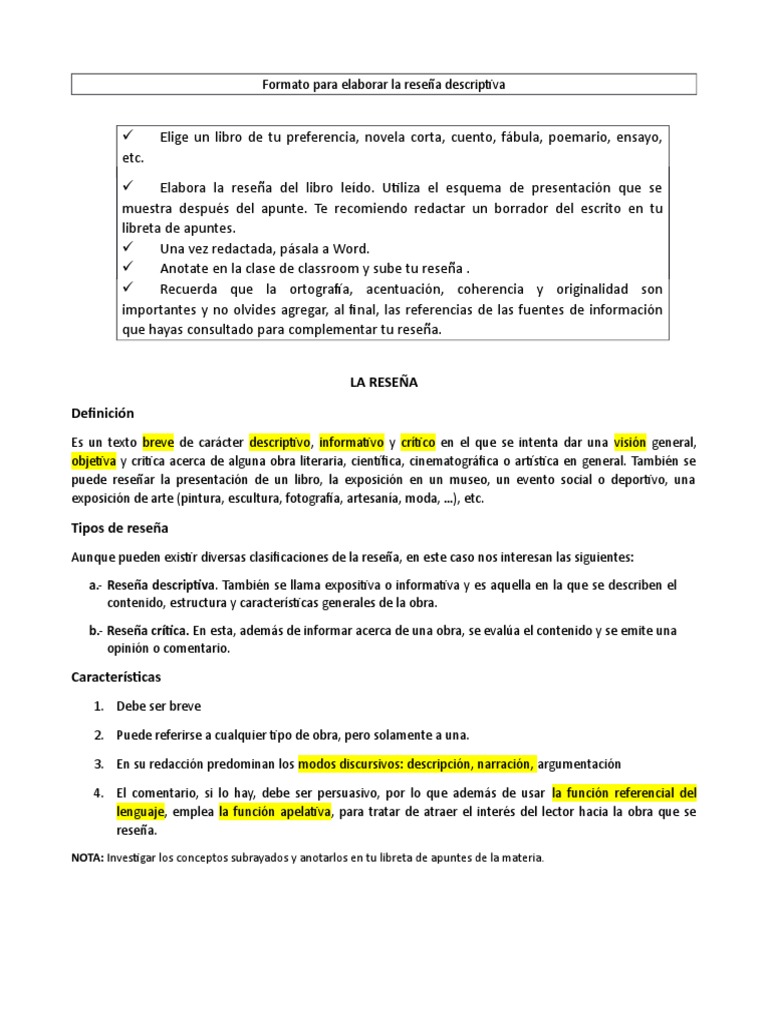 Formato para elaborar la reseña descriptiva.odt Lectura