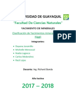 Clasificación de yacimientos minerales según Niggli