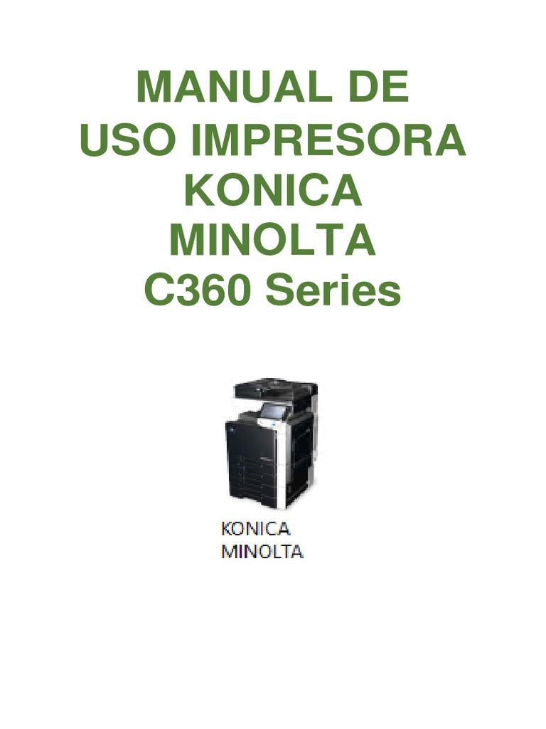 Manual de usuario impresora konica minolta c360 pdf impresora
