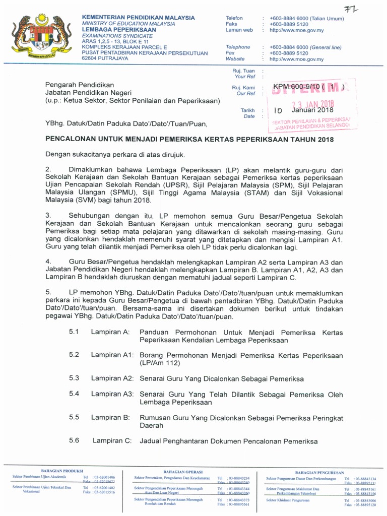 Surat Lp Pencalonan Menjadi Pemeriksa Kertas Pdf