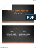 Acids Bases PH and Molarity