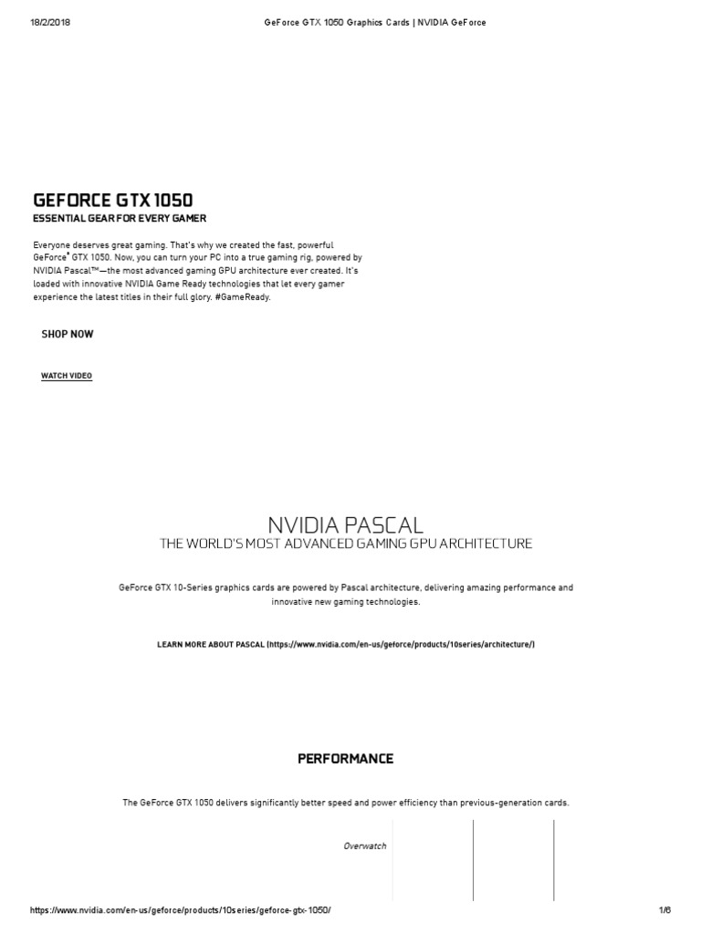 GeForce GTX 1050 Graphics Cards - NVIDIA GeForce22 | PDF | Graphics