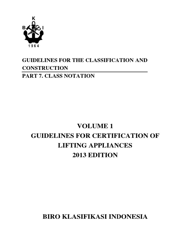 Guidelines For Certification of Lifting Appliances (71) 2013 PDF