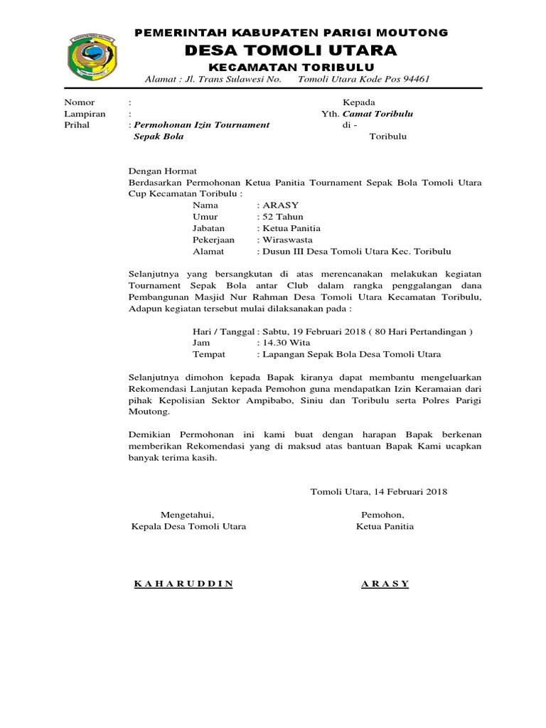 Surat Permohonan Rekomendasi | PDF