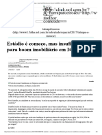 Estádio É Começo, Mas Insuficiente para Boom Imobiliário em Itaquera - Morar - Sobretudo Folha