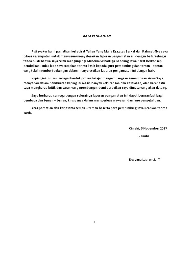 Kata Pengantar Kliping Museum