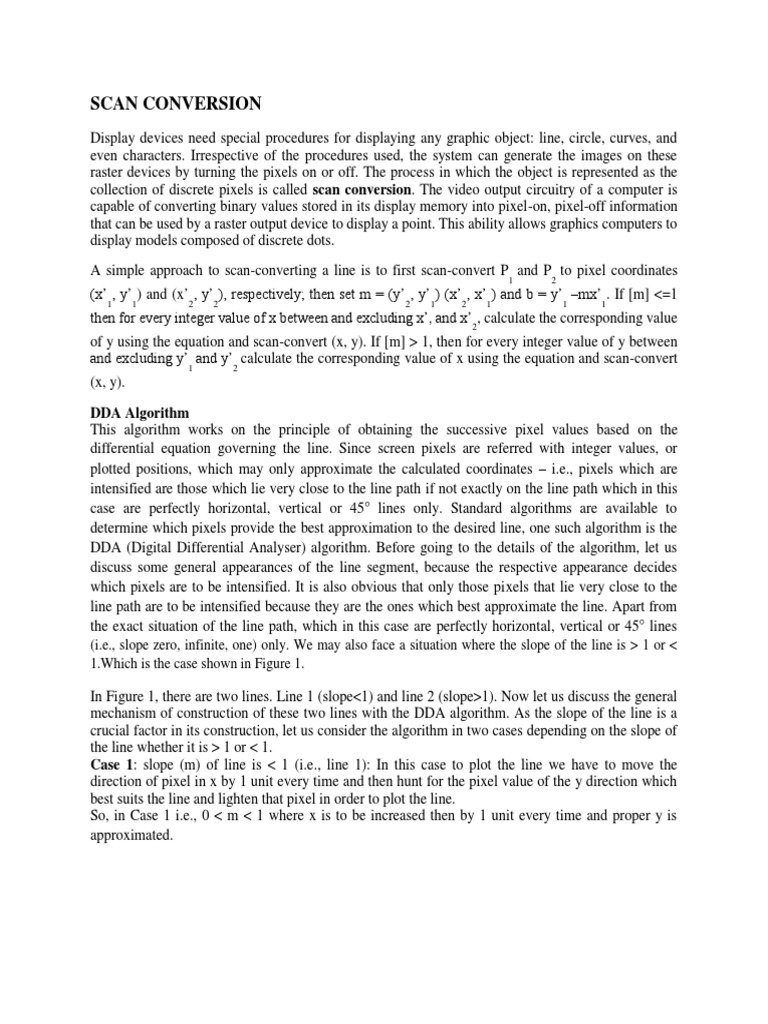 Scan Conversion: DDA Algorithm | PDF | Computer Science | Areas Of ...