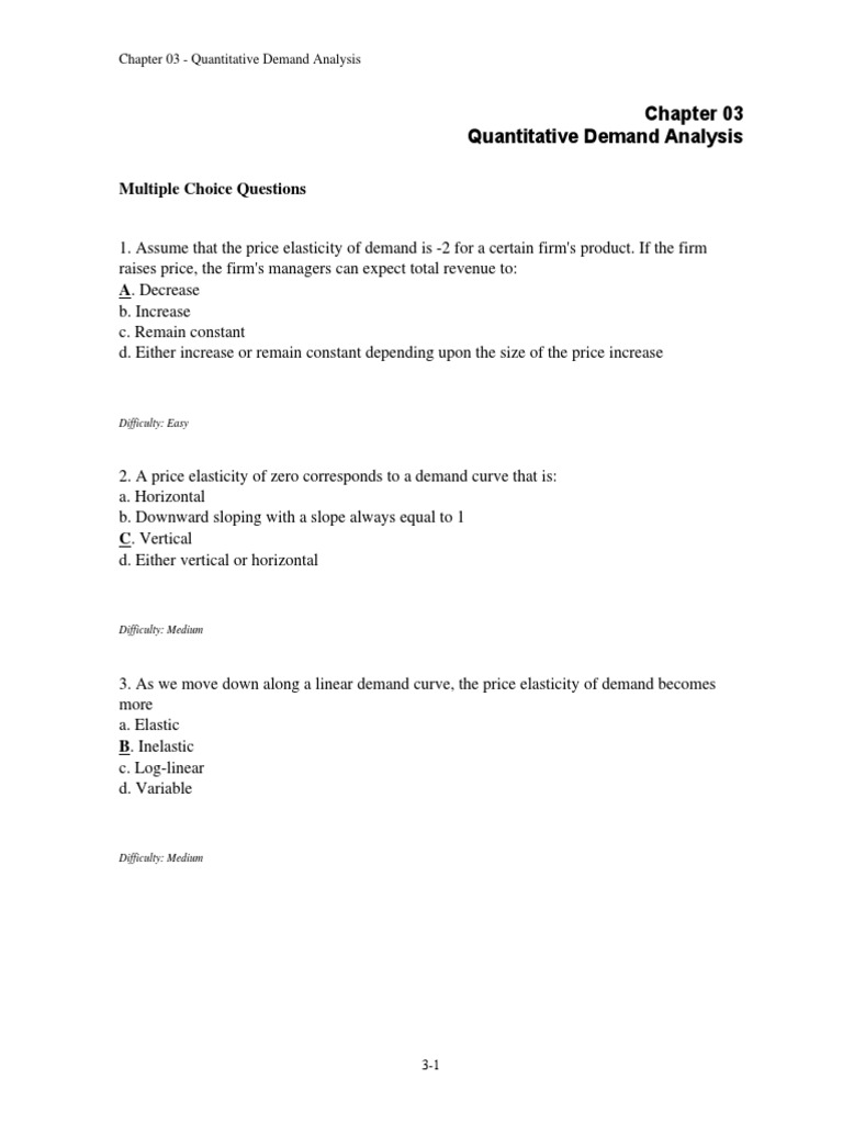Managerial Economics Chap 003 Pdf Price Elasticity Of Demand Demand Curve