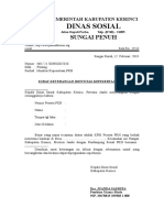 Surat Ket Dari Dinas Sosial Tentang Kepesertaan PKH