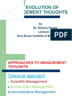 Evolution of Management Thoughts: by Dr. Sitansu Panda, Lecturer (HRM), Siva Sivani Institute of Management