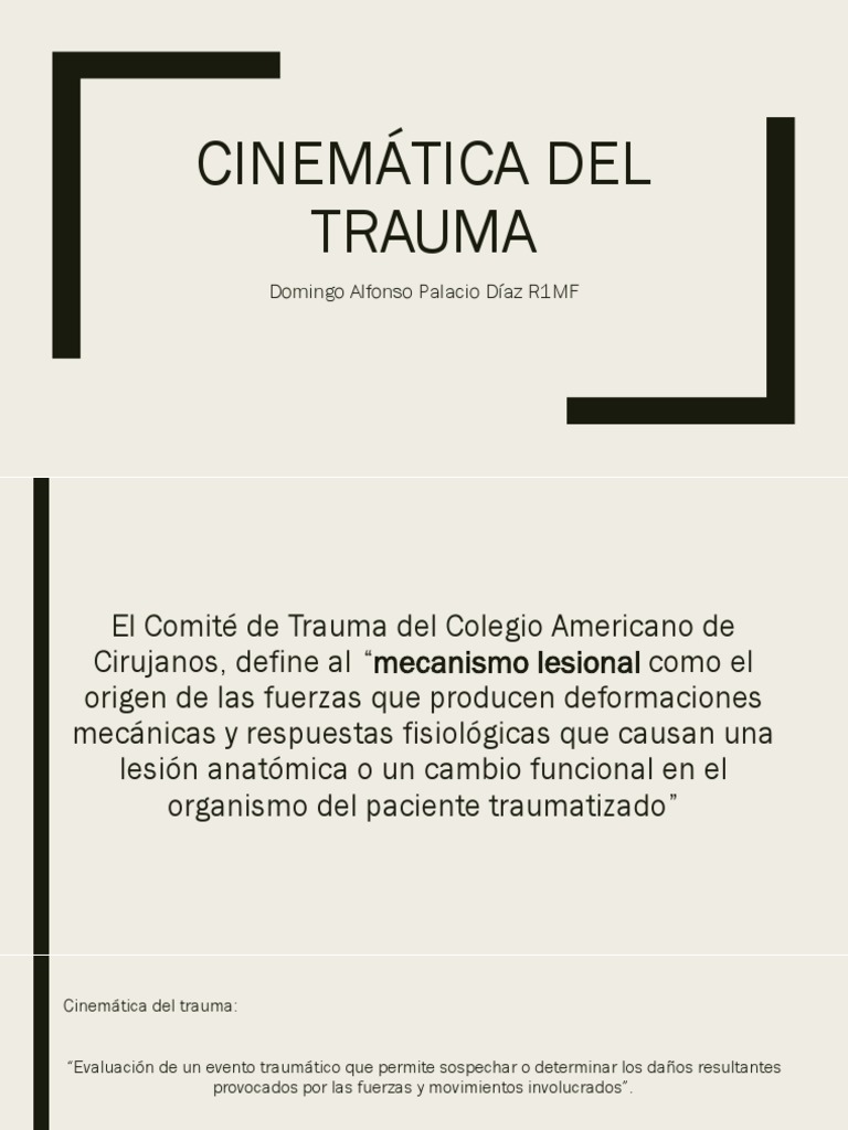 Cinemática Del Trauma | PDF | Lesión | Las leyes del movimiento de Newton