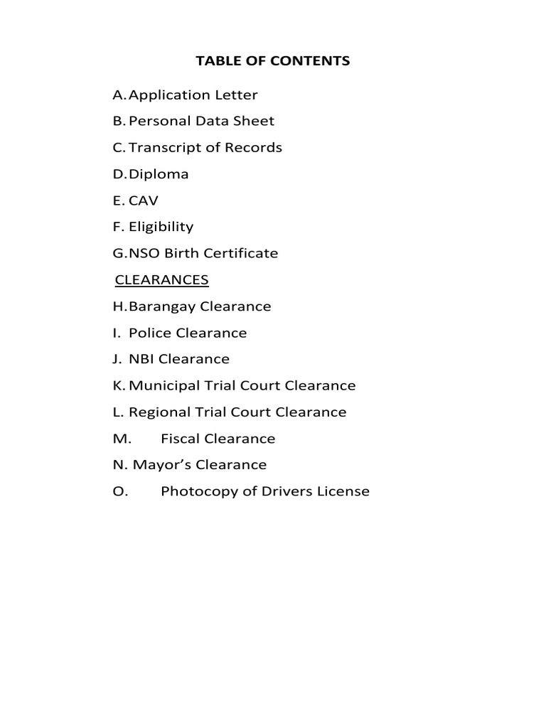 Table of ContentsBfp PDF