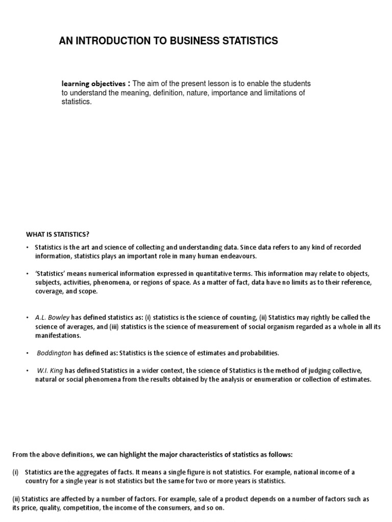 Introduction to Business Statistics | PDF | Quantitative Research ...