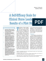 A Self-Efficacy Scale for Clinical Nurse Leaders® Results of a Pilot Study