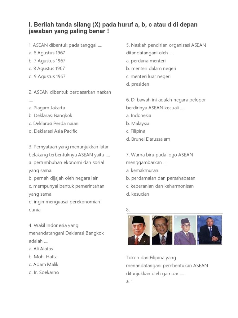 Asean Dibentuk Berdasarkan Deklarasi Bangkok Pada Tanggal Masnurul