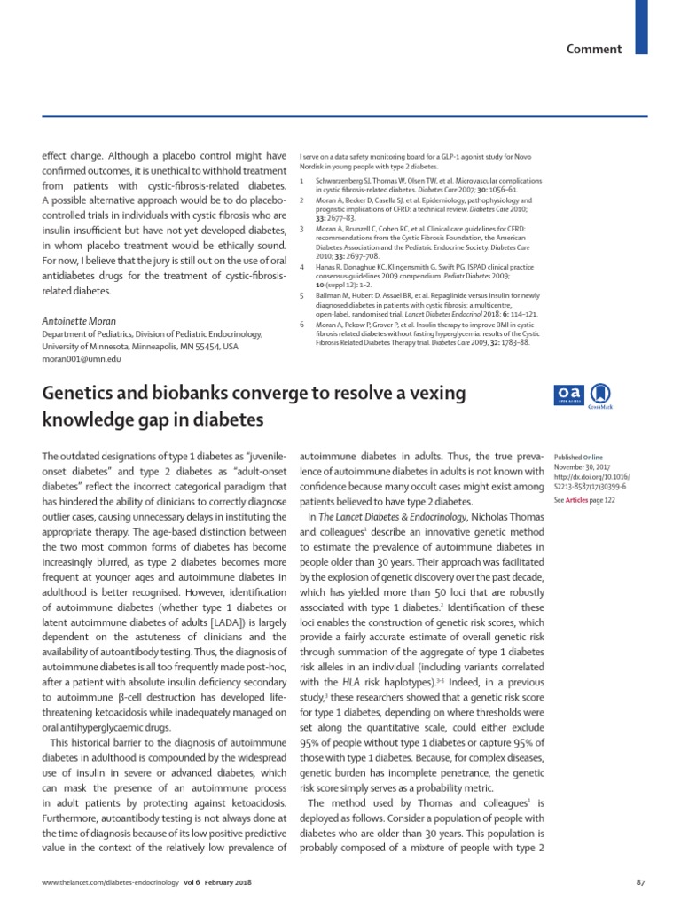 Knowledge Gap in Diabetes PDF Diabetes Mellitus Type 1 Diabetes