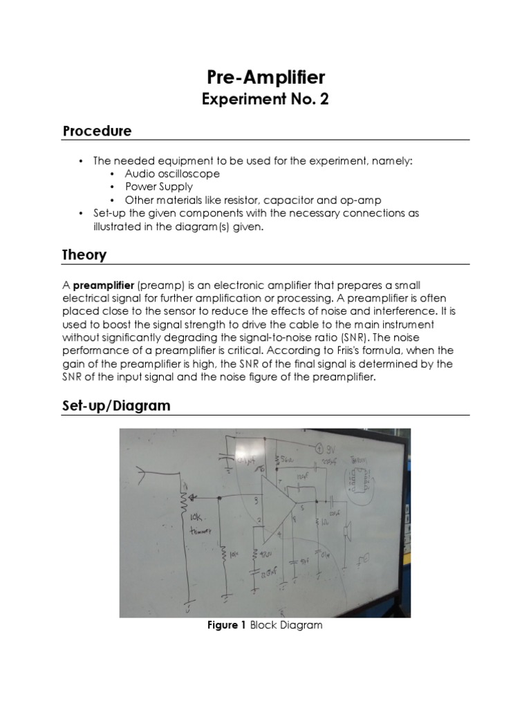 Pre-Amplifier: Experiment No. 2 | PDF