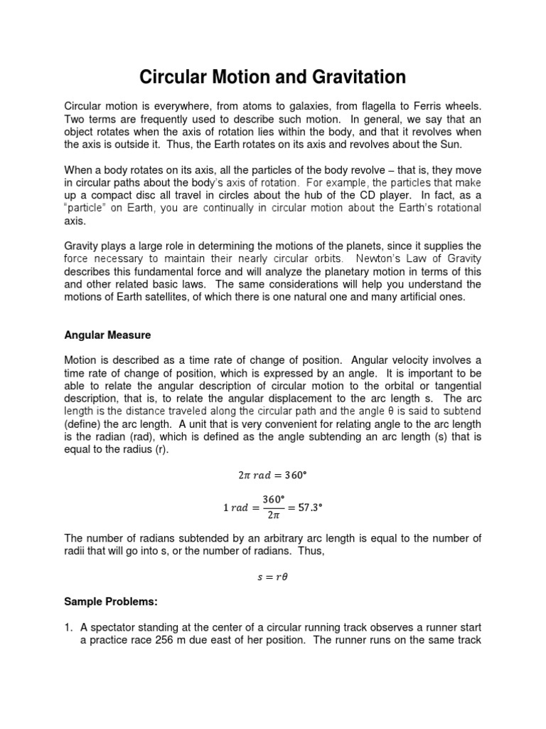 Circular Motion and Gravitation | PDF | Acceleration | Speed
