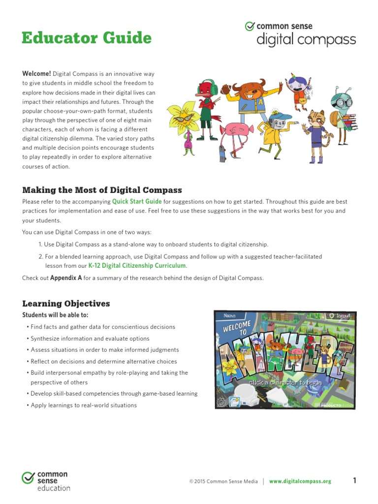 Educator Guide Making The Most of Digital Compass PDF Rubric