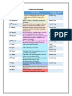 production schedule