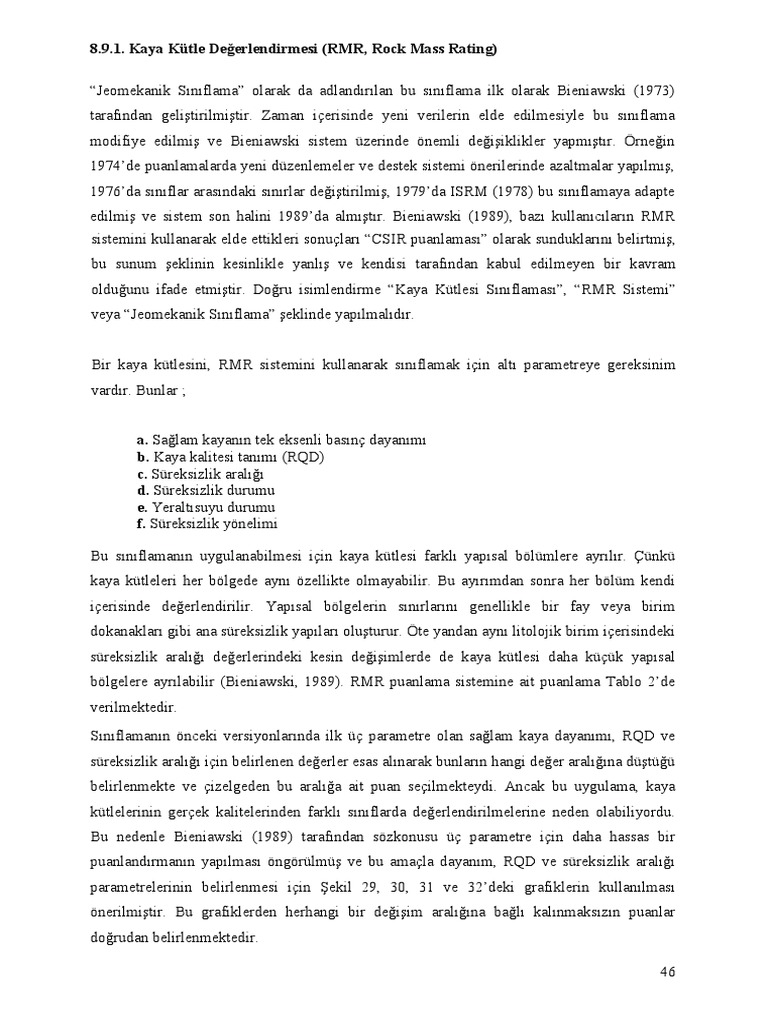 RMR (Bieniawski) Q System (Barton) | PDF