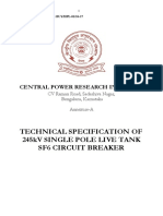 Technical Specification of 245Kv Single Pole Live Tank Sf6 Circuit Breaker