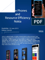 Mobile Phones and Resource Efficiency Nokia: Skellefteå, 10 June 2013 Helena Castrén