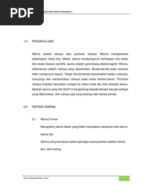 Kepentingan Warna Dalam Kehidupan Pdf