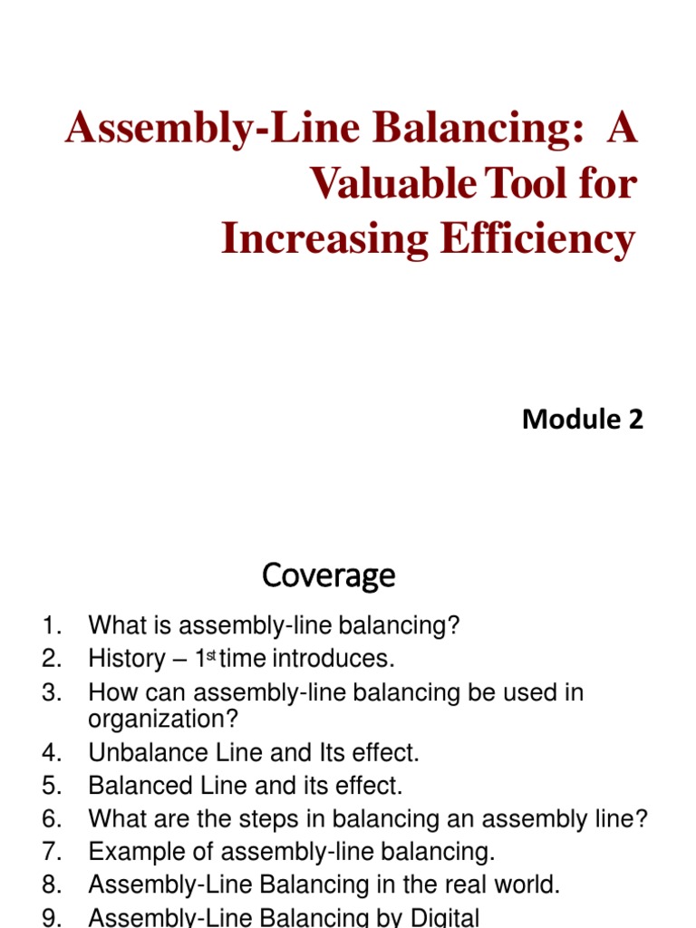 Assembly Line Balancing | PDF | Industries | Computing And Information ...