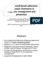 Adhesive Small Bowel Adhesions Obstruction: Evolutions in Diagnosis, Management and Prevention