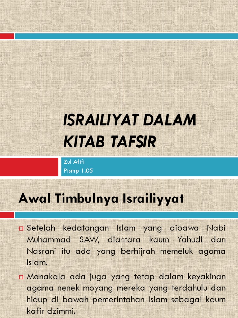 Israiliyat Dalam Kitab Tafsir Pdf
