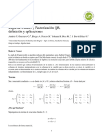 Regla de Cramer y Factorización QR - Álgebra Lineal PDF