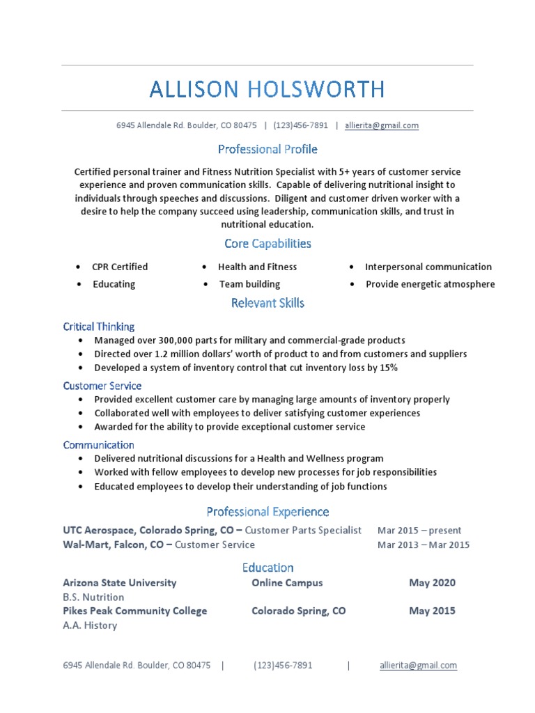Certified Personal Trainer Profile | PDF