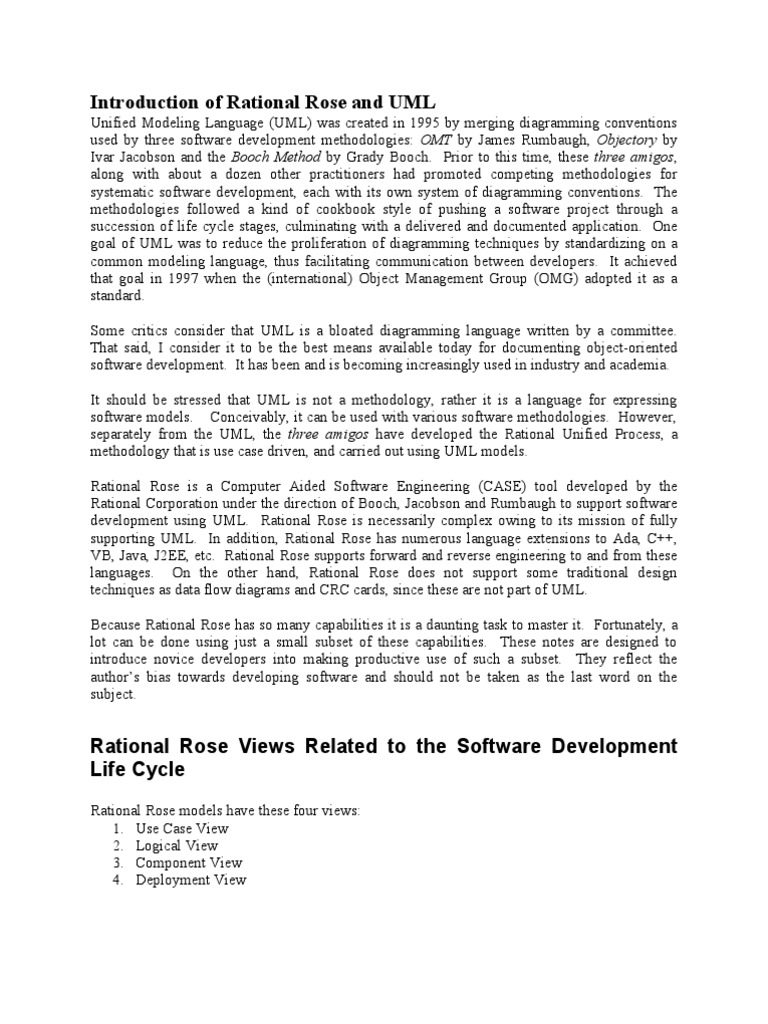 Introduction to Rational Rose UML Tool | PDF | Class (Computer ...