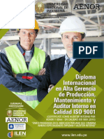 1-Diploma Internacional en Alta Gerencia de Produccion, Mantenimiento y Auditor Interno de Calidad ISO 9001
