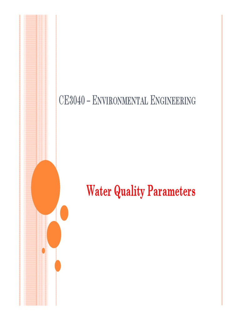 Water Quality Parameters Overview | PDF | Pathogen | Water Quality