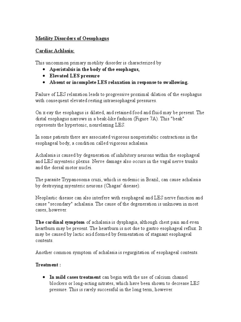 Lecture - 6 - Motility Disorders of Oesophagus | PDF | Esophagus ...