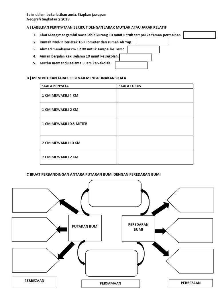 Soalan Latihan Geografi Tingkatan 2 Kssm 2018 Pdf