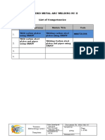 Shielded Metal Arc Welding NC Ii List of Competencies