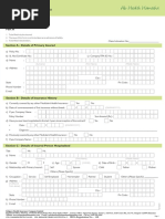 Care (Health Insurance Product) Claim Form