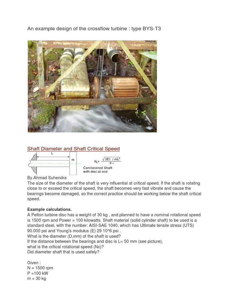 An Example Design of The Crossflow Turbine | PDF | Turbine ...