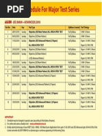 Schedule For Major Test Series: Allen - Jee (Main + Advanced) 2018