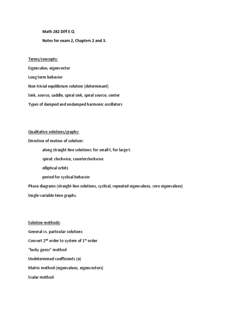 Difeq Exam 2 Overview | PDF