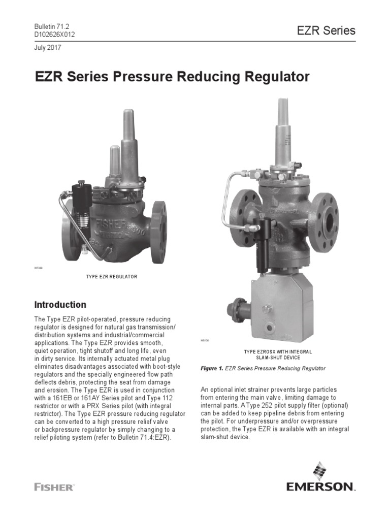 EZR Pressure Reducing Regulator Bulletin en 123624 | Valve | Building