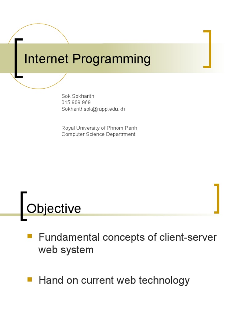 Internet Programming Course Overview | PDF | Art | Computers